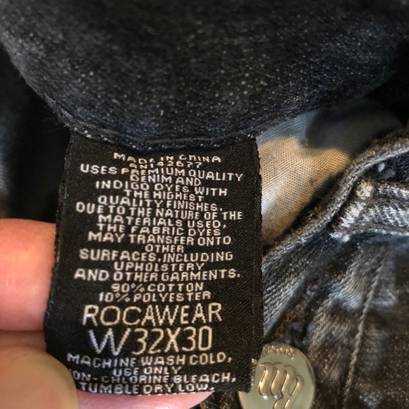 Rocawear grey distressed moto jeans. - Picture 6 of 7